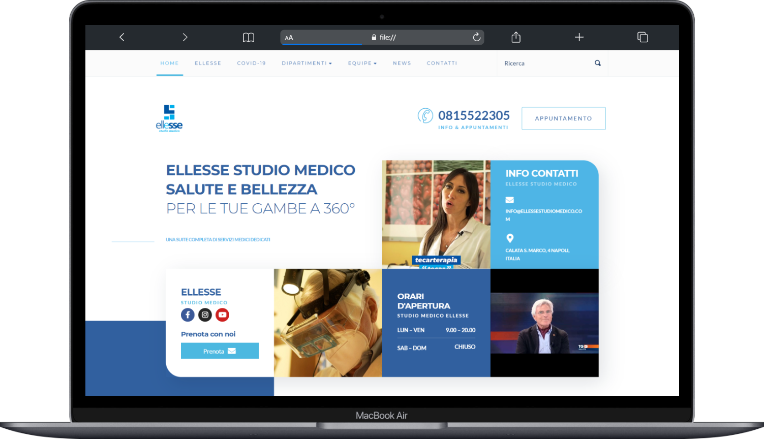 Ellesse Studio Medico Screenshot sitoweb